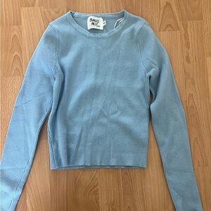 Princess Polly Light Blue Ribbed Top